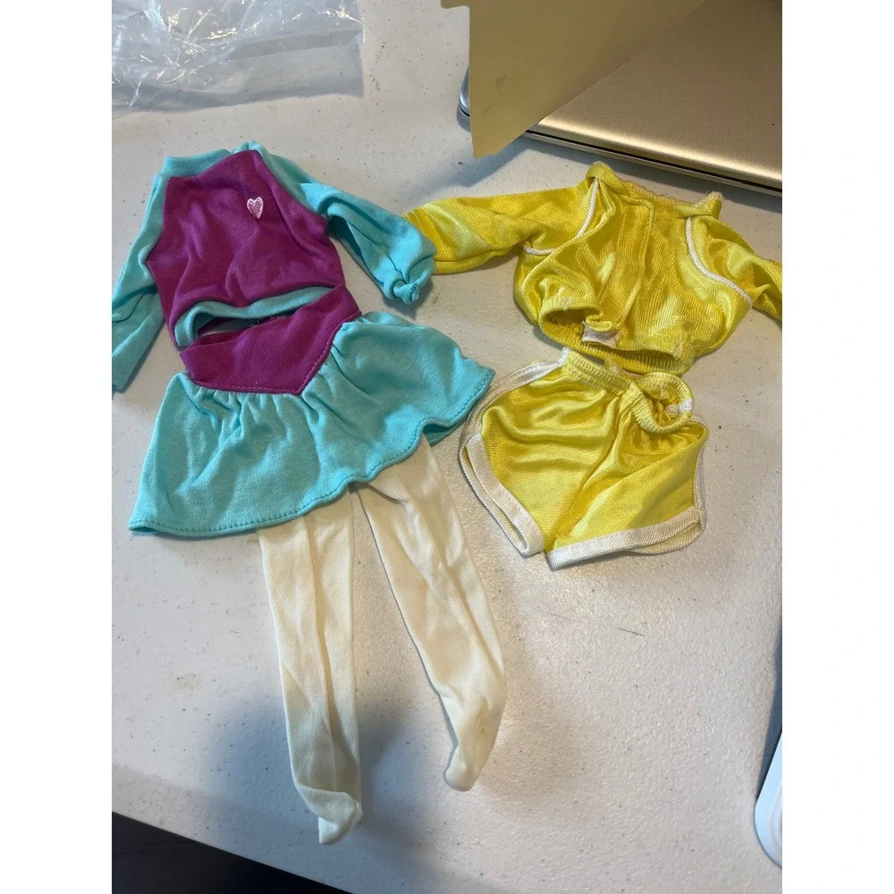 Vintage 18 inch Doll Clothes Lot Yellow Tracksuit Teal Magenta Skirt Set